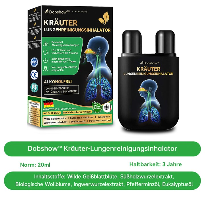 🐵✅Offizieller Shop|🔥Dobshow™  Kräuter-Lungenreinigungsinhalator 👨‍⚕️BfArM-certification(💝 LETZTER TAG 50% RABATT 💝)