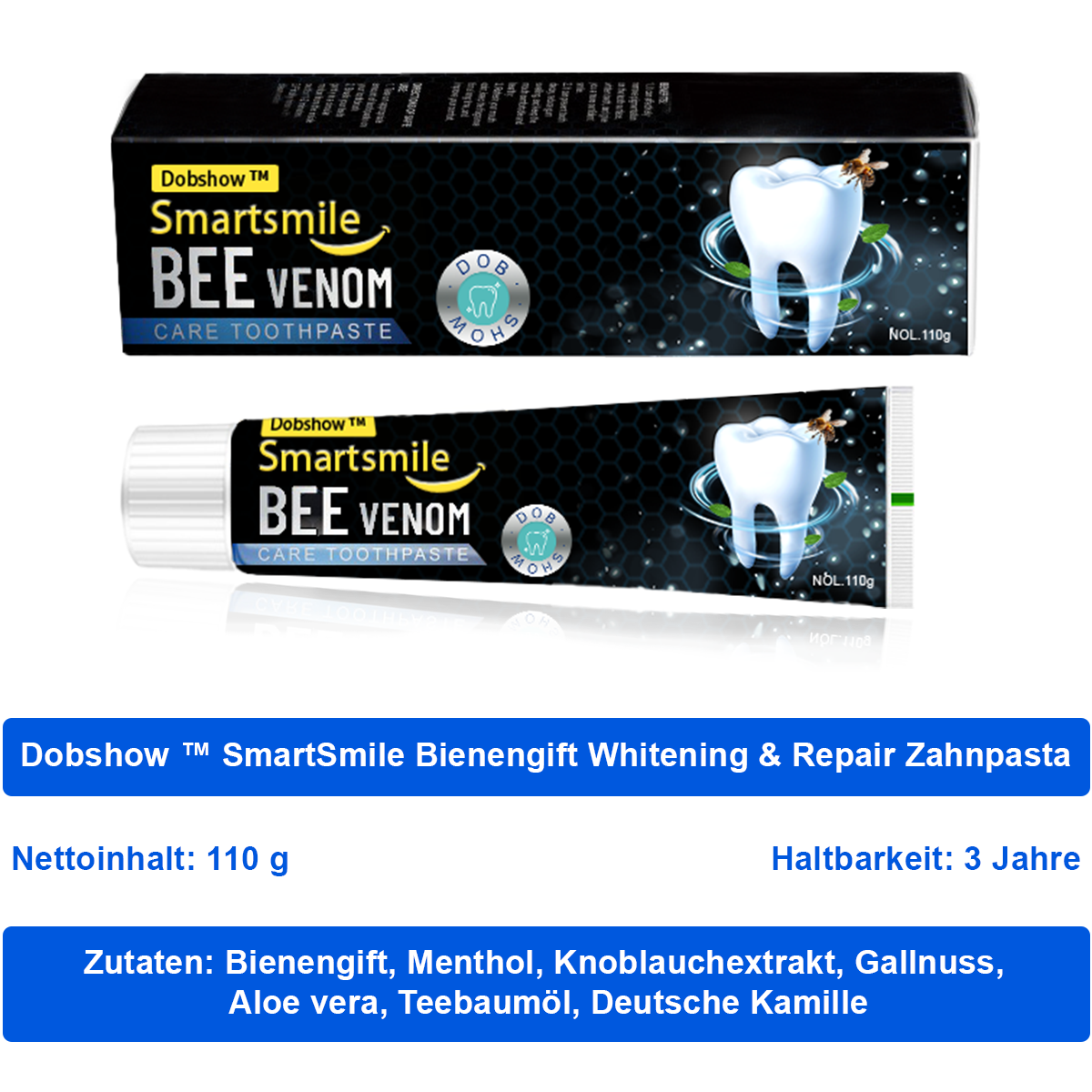 🦷 Dobshow™ SmartSmile Bienengift-Zahnpasta zum Aufhellen und Reparieren